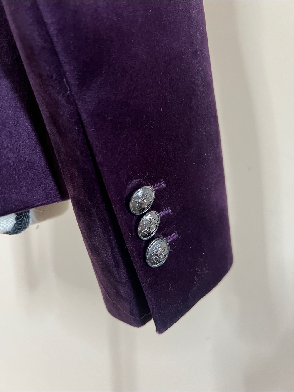 🍆👾♉️🍠Willow Glenn Women's Purple Velvet Single-Button Blazer - Picture 6 of 10